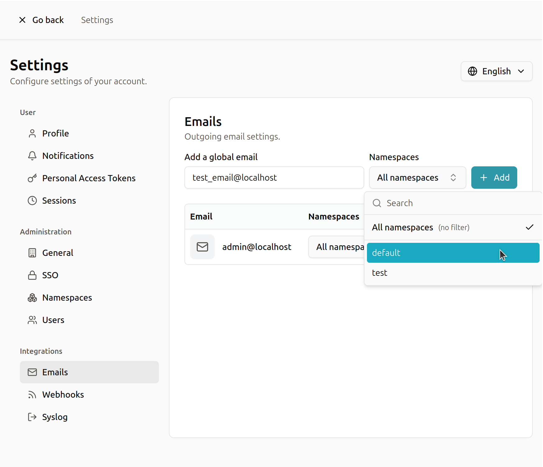 Add email