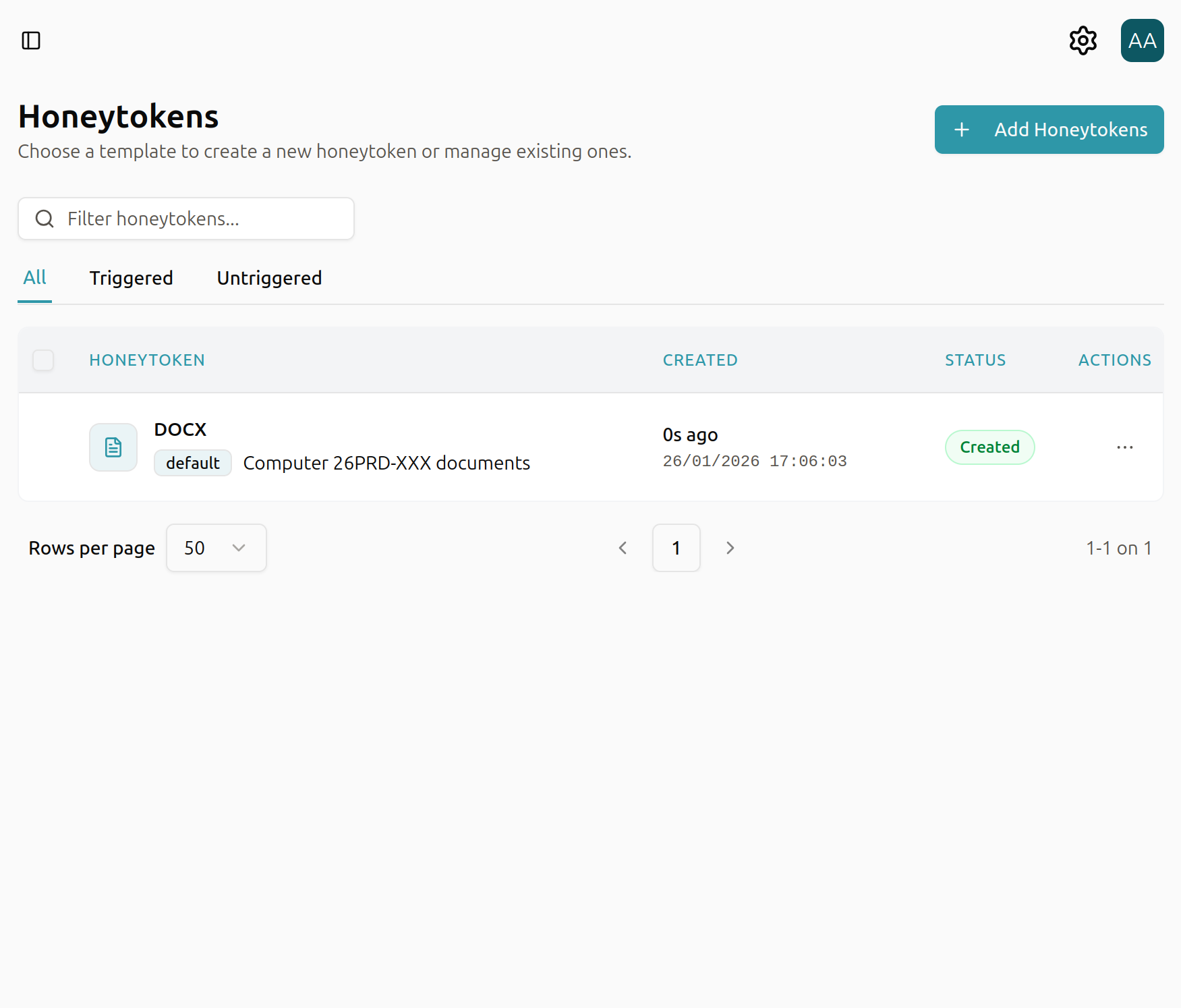 Honeytoken Dashboard
