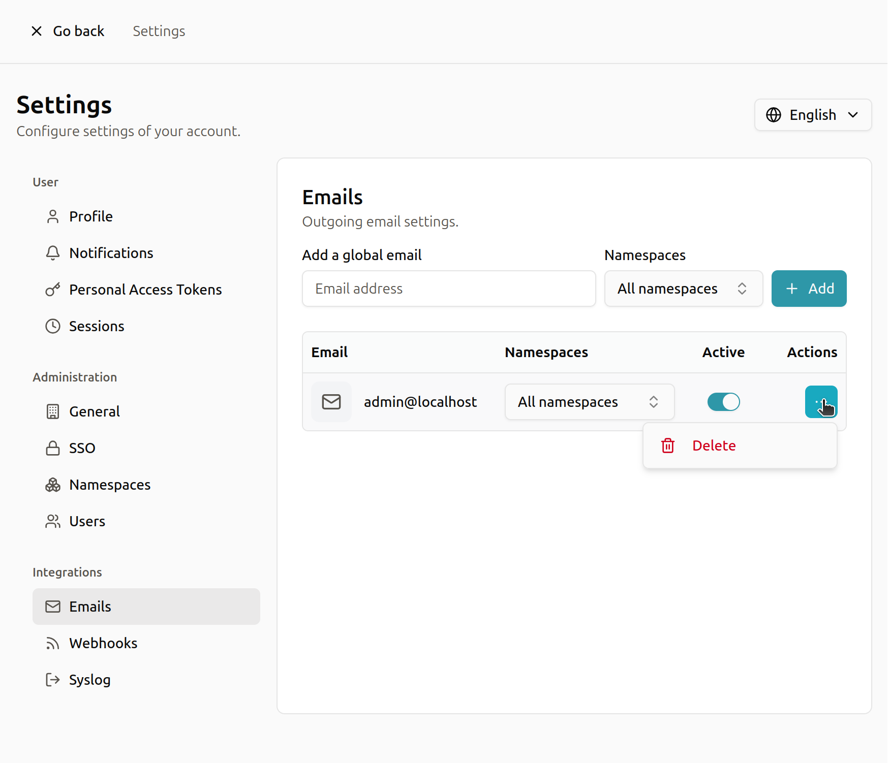Modify email